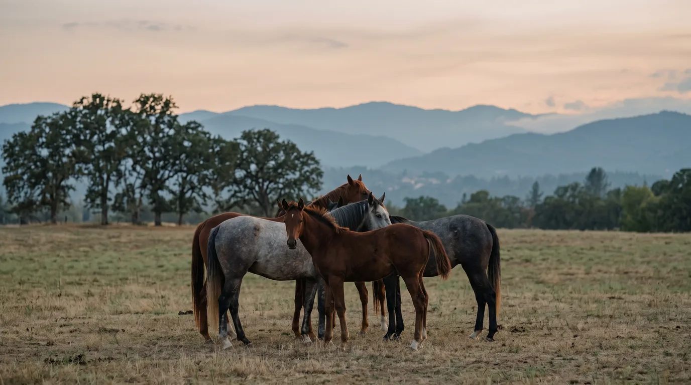 Chevaux en liberté, Les Écuries Joanne Jacquet, Drôme